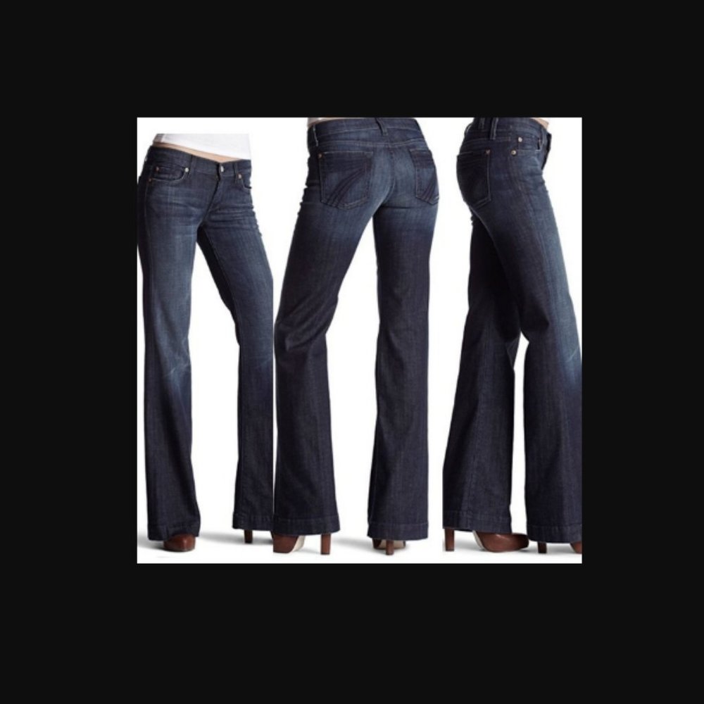 7fam Dojo Bootcut Jeans embroidered Logo Pockets w29 +MEASUREMENT